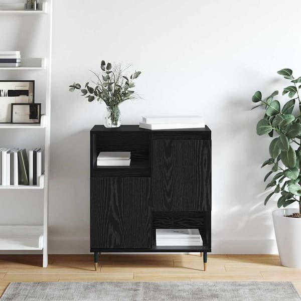 vidaXL Serviesskap Svart Eik 60 x 35 x 70 cm