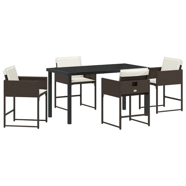 vidaXL Hage Spisegruppe 5 pcs Brun polyrotting