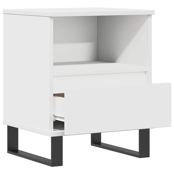 vidaXL Sängbord vit 40x35x50 cm konstruerat trä