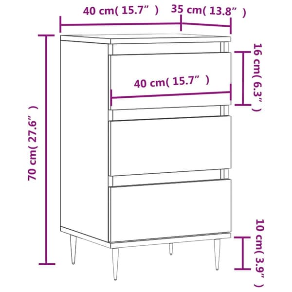 vidaXL Skjenk røkt eik 40x35x70 cm konstruert tre
