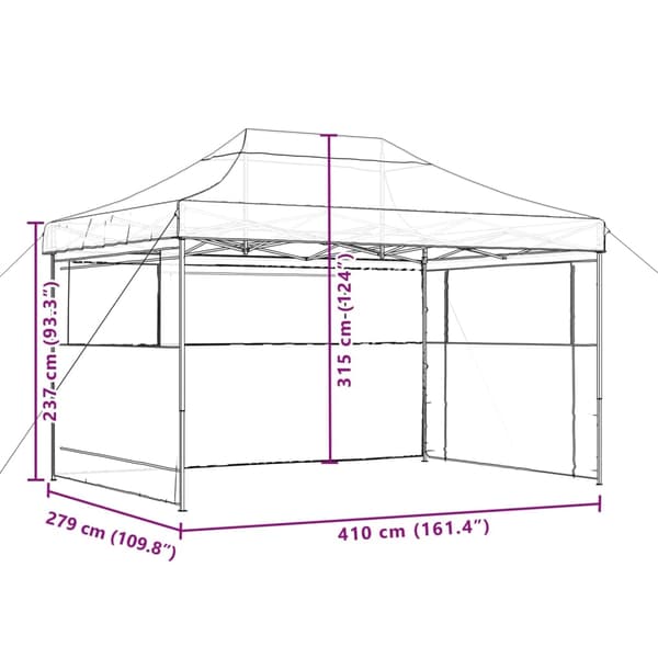 vidaXL Markise Hvit 3,5 x 2,5 m Metall