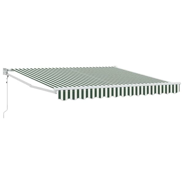 vidaXL Utfällbar markis Grön och Vit 350 x 250 cm