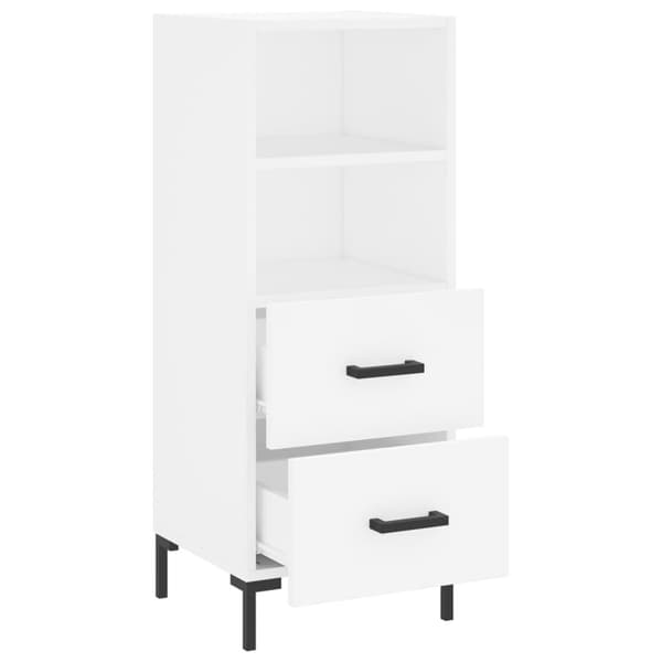 vidaXL Skänk vit 34,5x34x90 cm konstruerat trä