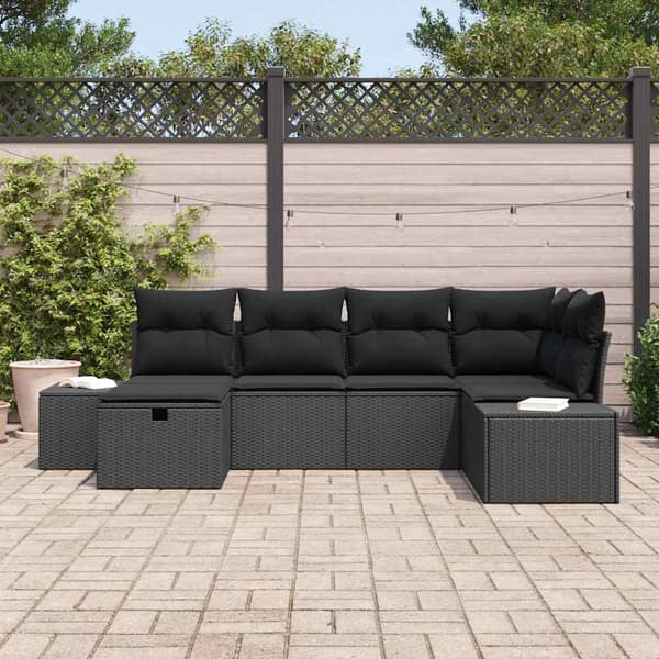 vidaXL Soffset med kudde 6 pcs konstrotting