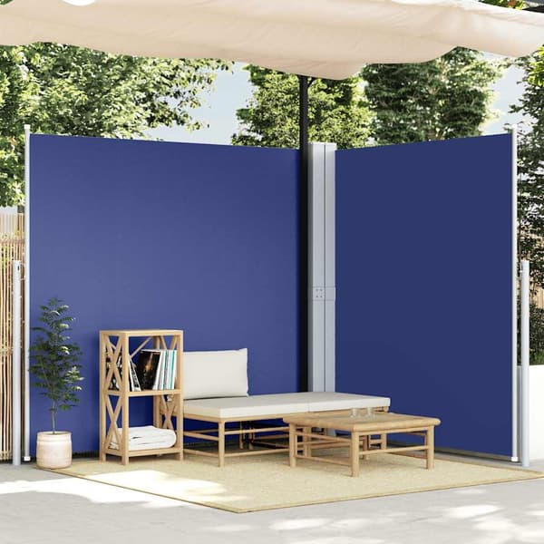 vidaXL Uttrekkbar sidemarkise 200x600 cm blå