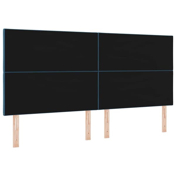 vidaXL Sänggavel Väggmonterad Geometrisk Mörkblå 200 cm Sammet