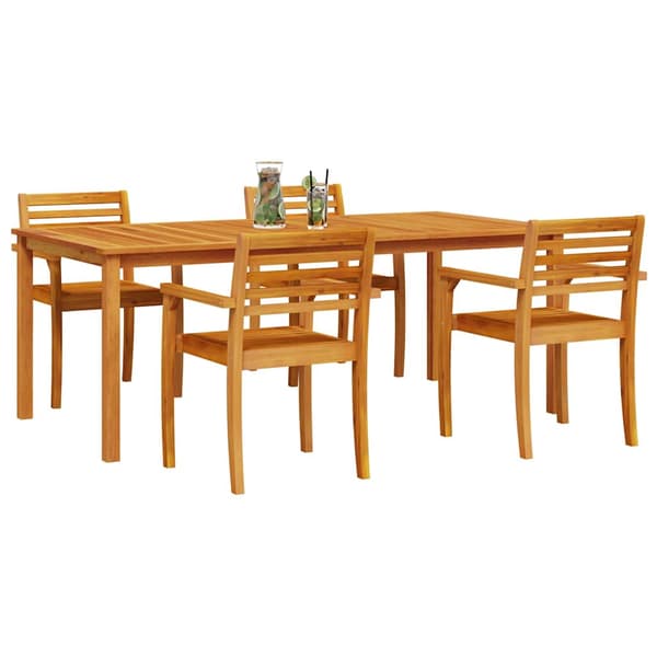 vidaXL Hage Spisegruppe 7 pcs Brun Solid akasietre