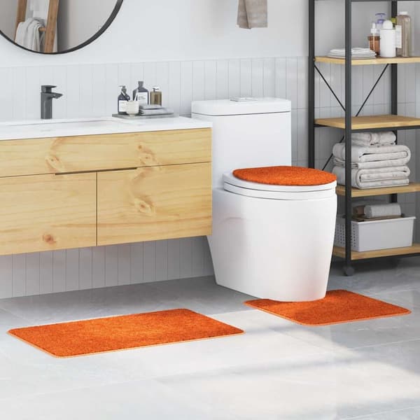 vidaXL Badmatta 3 pcs Orange 50 x 50 cm Polypropylen