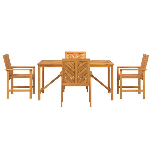 vidaXL Hage Spisegruppe 5 pcs Brun Solid akasietre