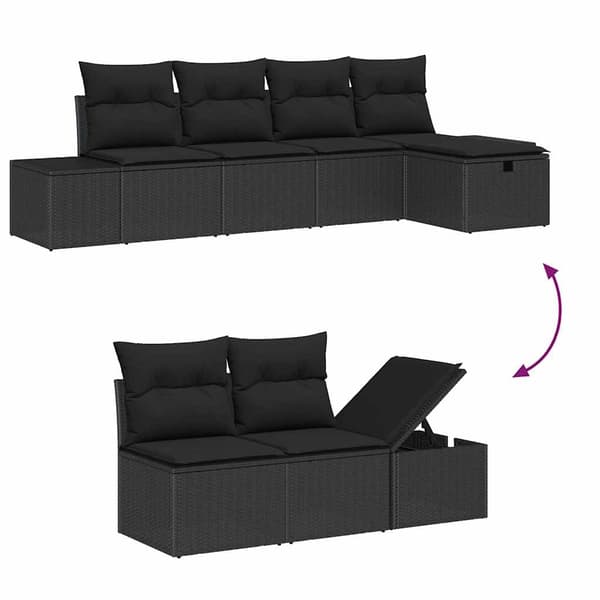 vidaXL Soffset med kudde 6 pcs konstrotting