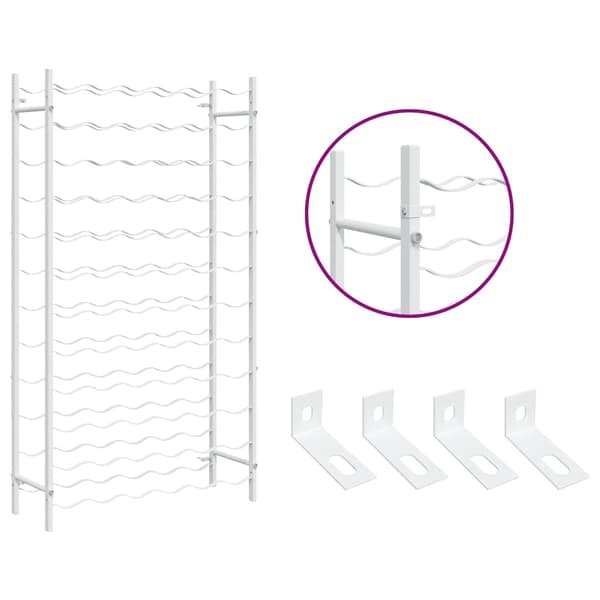 vidaXL Vinstativ for 72 flasker metall hvit