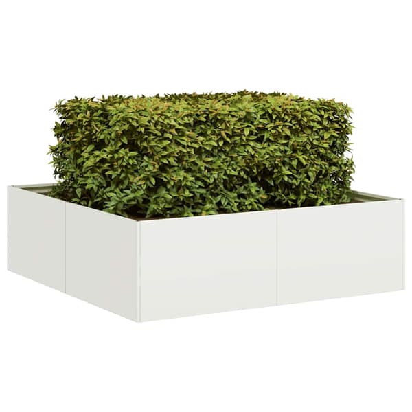 vidaXL Plantekasse hvit 100x100x30 cm stål
