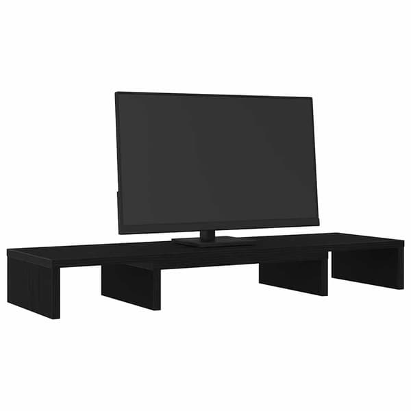 vidaXL Skjermstativ justerbar svart eik 80x24x10,5 cm