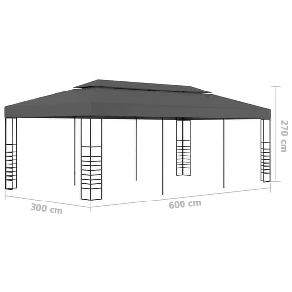 vidaXL Paviljong 3x6 m antracit