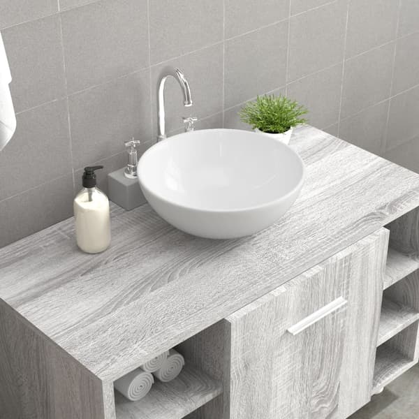 vidaXL Servant hvit 28x28x10 cm keramikk