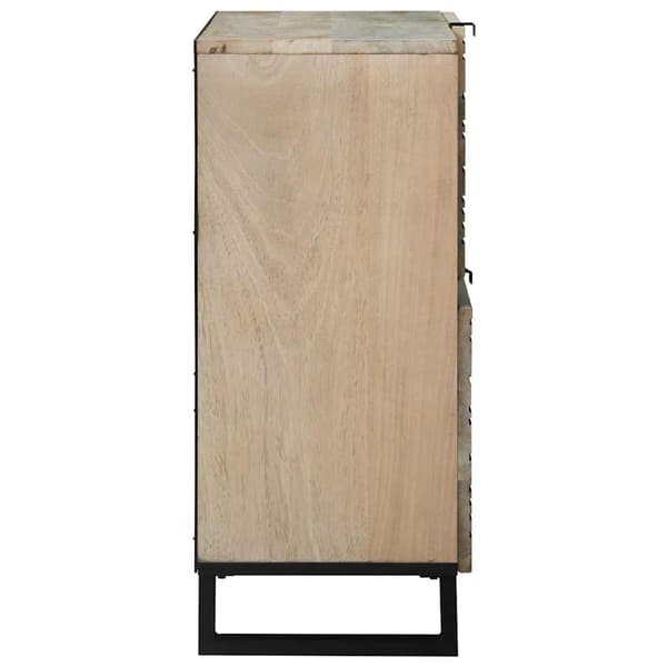vidaXL Sideboard Hvit 80 x 33 x 75 cm heltre mango