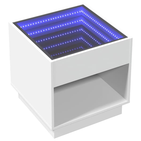 vidaXL Soffbord med Infinity LEDs vit 50x50x50 cm