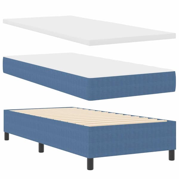 vidaXL Bäddfjäder Blå och Vit 90 x 200 cm Kordread tyg