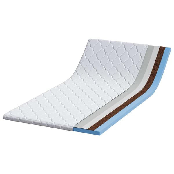 vidaXL Kokostopper Vit 100 x 200 cm Jacquardtyg