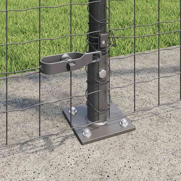 vidaXL Gjerde med stolpe Grå 1,4 x 10 m Stål og PVC