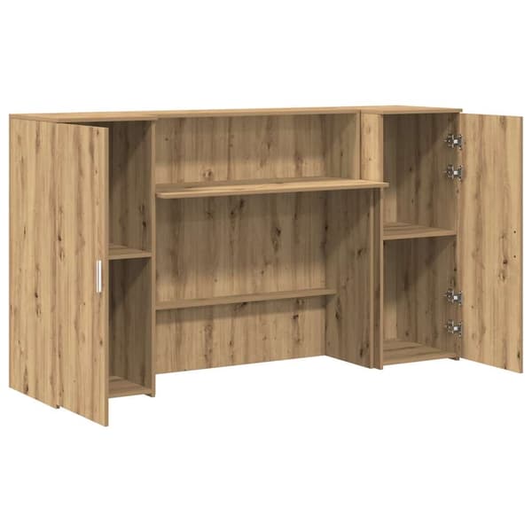 vidaXL Receptionsdisk artisan ek 180x50x103,5 cm konstruerat trä