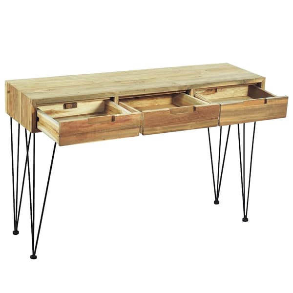 vidaXL Konsollbord 120x35x76 cm massiv teak