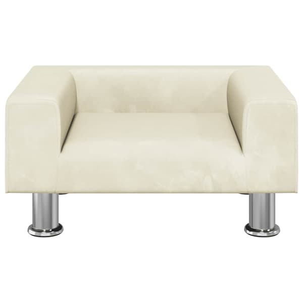 vidaXL Hundbädd gräddvit 50x40x26,5 cm sammet