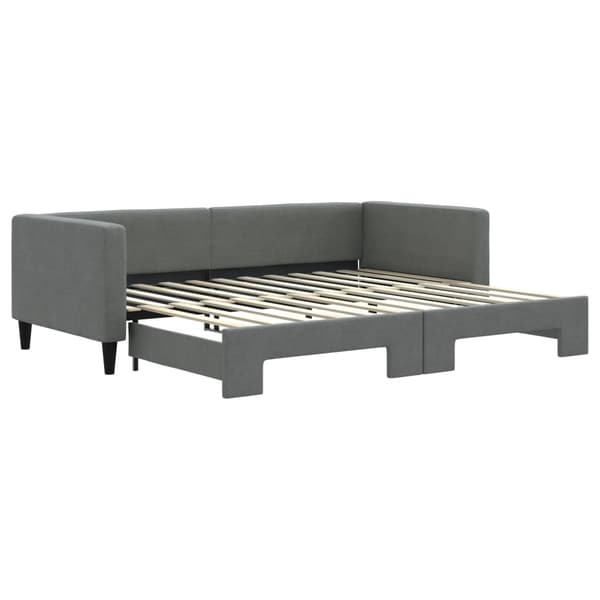 vidaXL Dagbädd utdragbar mörkgrå 90x200 cm tyg