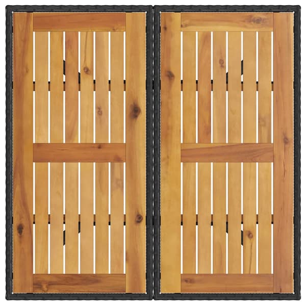 vidaXL Trädgårdsmöbelset 3 pcs Svart konstrotting