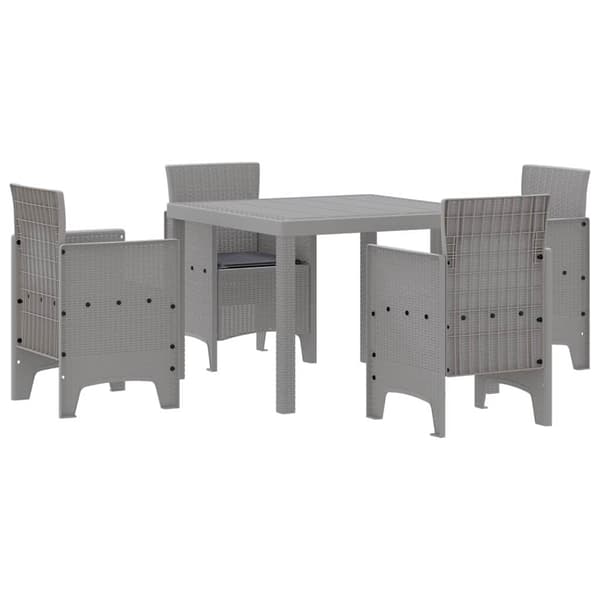 vidaXL Trädgårdsmöbelset 5 pcs Ljusgrå Polypropylen
