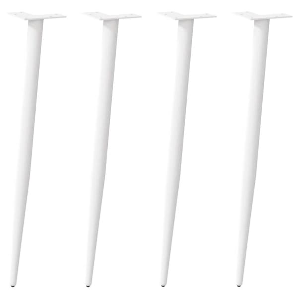 vidaXL Soffbordsben konisk form 4 st vit 72-73 cm stål
