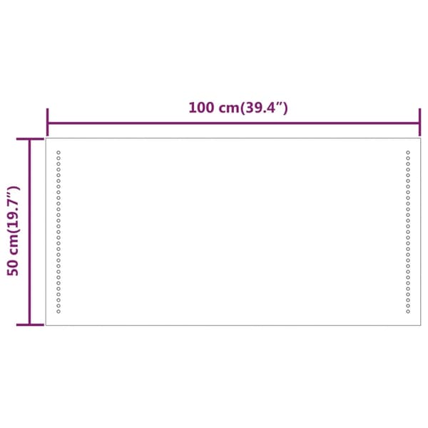 vidaXL Badrumsspegel LED 50x100 cm
