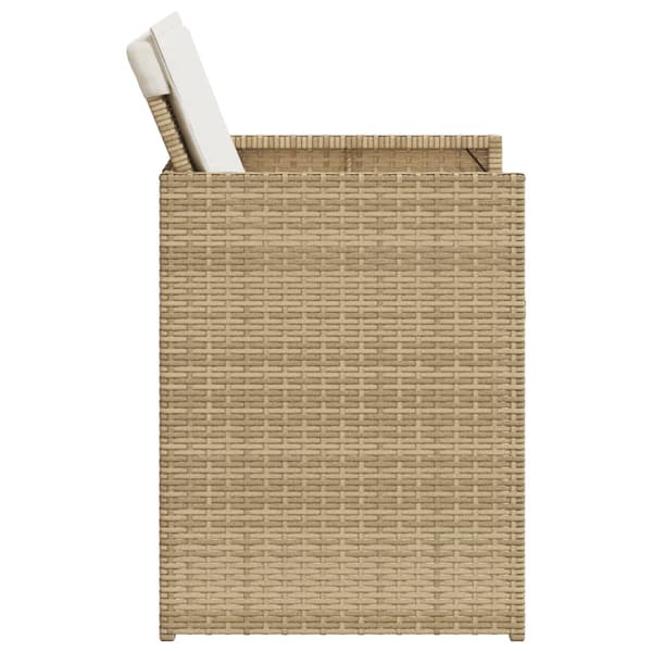 vidaXL Trädgårdsstolar med dynor 4 st beige konstrotting