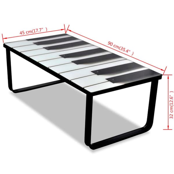 vidaXL Sofabord med pianoprint glassplate change2
