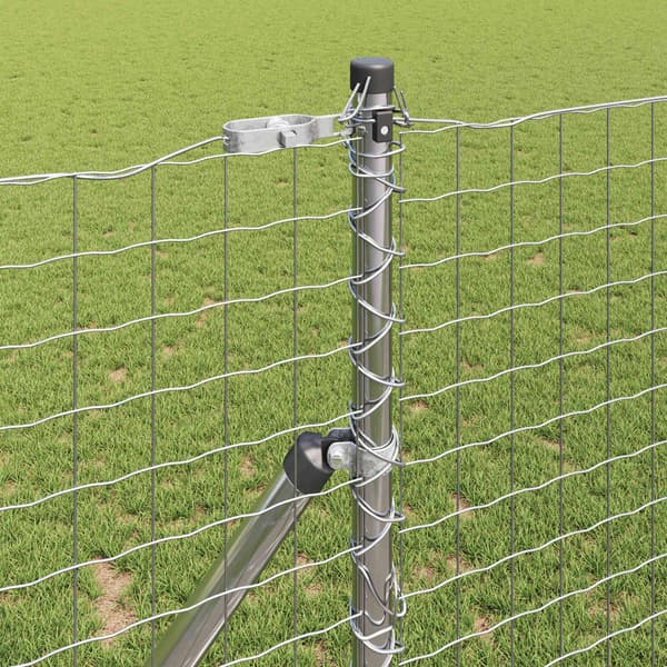 vidaXL Staketstolpar 2 pcs Silver 160 cm Pulverlackerad stål
