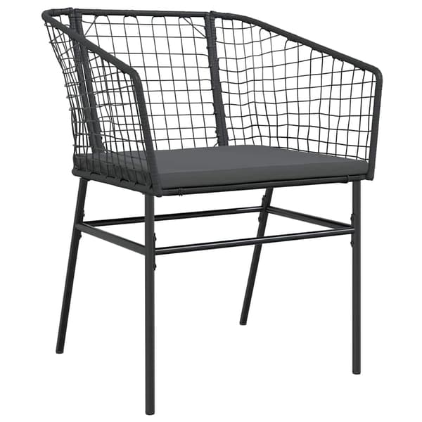 vidaXL Trädgårdsmöbelset 7 pcs Svart konstrotting