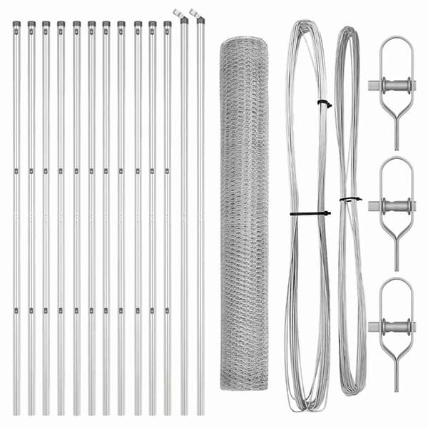 vidaXL Gjerdepåle sølv 25 x 1,2 m (13 mm mesh) Stål