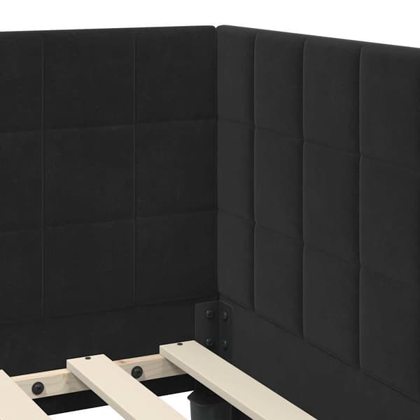 vidaXL Hörnssängram Svart 80 x 200 cm Sammet
