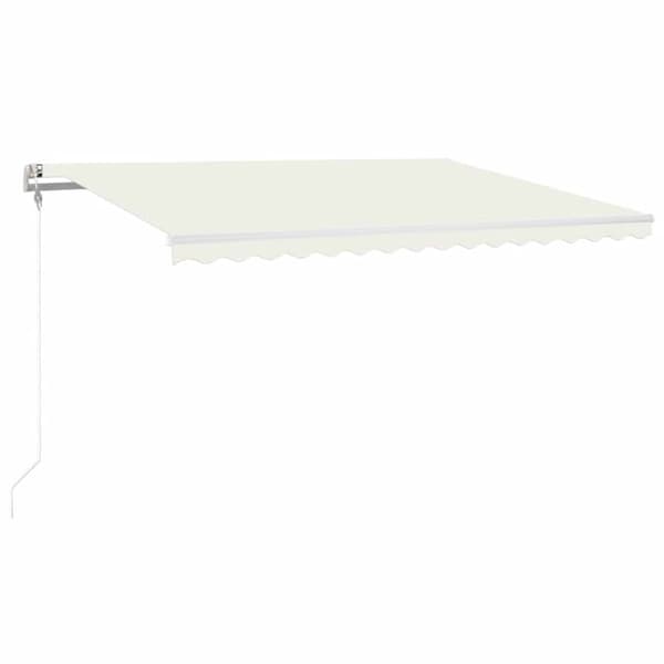 vidaXL Automatisk markis med vindsensor & LED 400x300 cm gräddvit