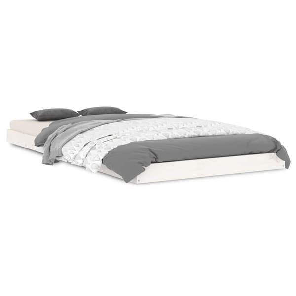 vidaXL Sengeramme hvit 90x190 cm heltre furu