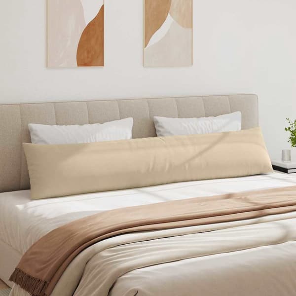 vidaXL Soffkuddar 2 st Kräm 200 x 40 cm tyg