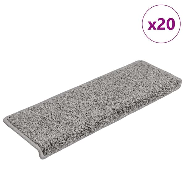 vidaXL Trappematter 20 stk 65x21x4 cm grå rektangulær kant