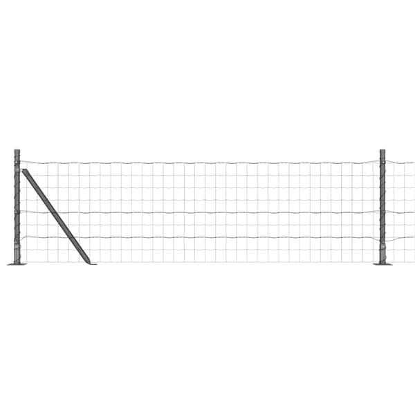 vidaXL Gjerde med stolpe Grå 0,6 x 50 m Stål og PVC