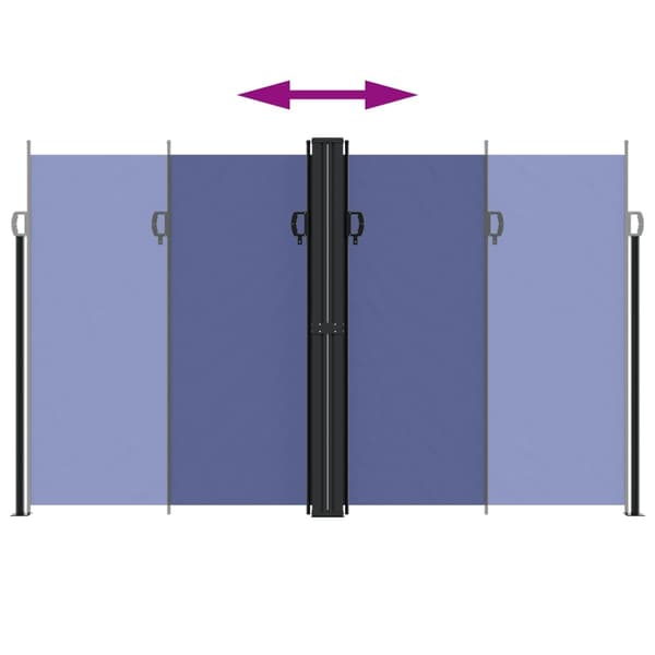 vidaXL Uttrekkbar sidemarkise blå 200x600 cm