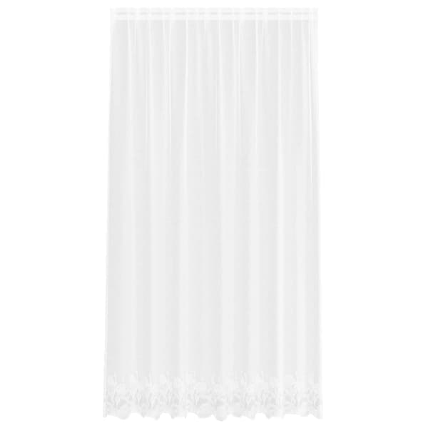 vidaXL Spetsgardin med gardiner Blommor Vit 200 x 200 cm Polyester