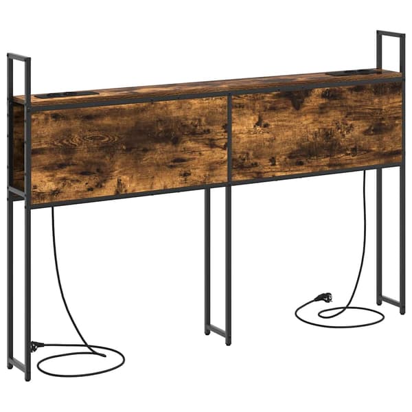 vidaXL Oppbevaringshodegjerde med Ladeplass Røkt eik 143 x 15 x 98 cm