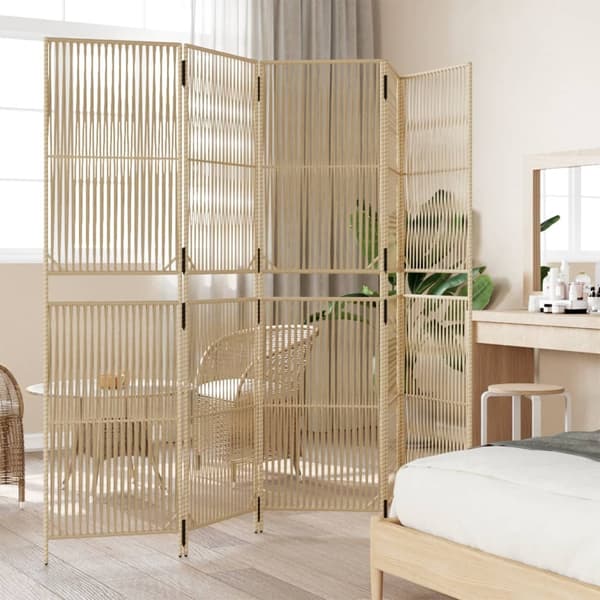 vidaXL Romdeler 5 paneler beige polyrotting