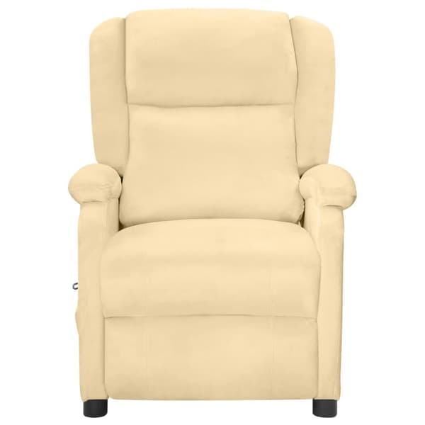 vidaXL Massagefåtölj gräddvit sammet