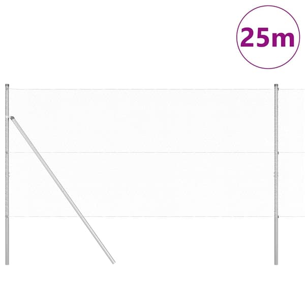 vidaXL Gjerdepåle sølv 25 x 1,2 m (13 mm mesh) Stål