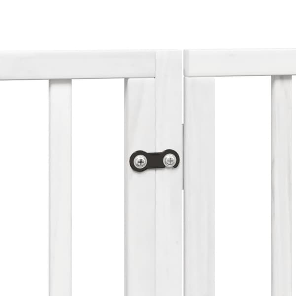 vidaXL Hundgrind med dörr vikbar 4 paneler vit 320 cm poppel